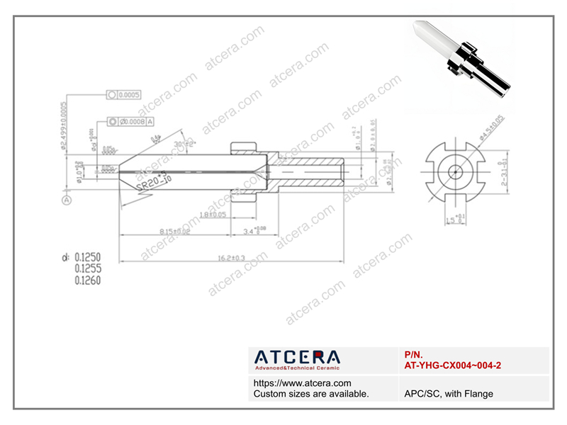 Drawing of APC SC, with Flange