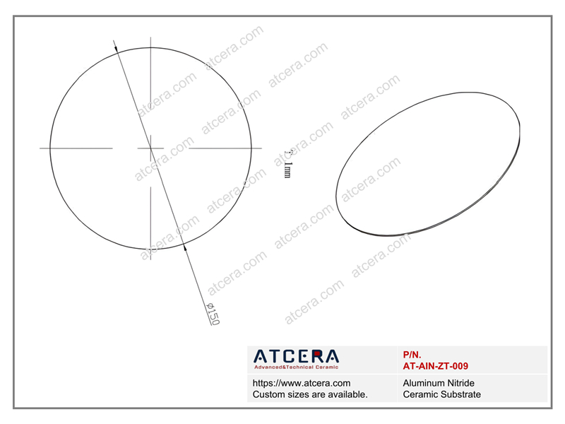 Drawing of AlN Substrate AT-AIN-ZT-009