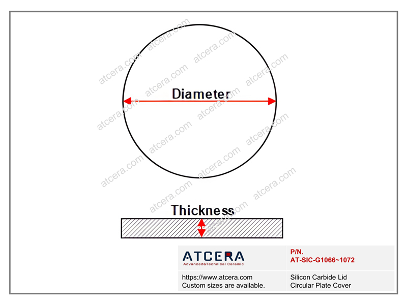 drawing of Silicon Carbide Lid Circular Plate Cover